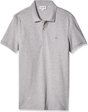 Lacoste Short Sleeve Slim Fit Petit Pique Polo Shirt Silver/Grey Chine 8/3XL 98