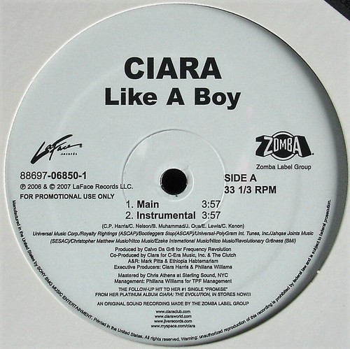 CIARA "LIKE A BOY" 2007 12" VINYL PROMO SINGLE 4 MIXES ~RARE~ HTF *SEALED* - Picture 1 of 5