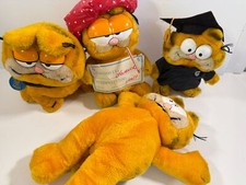 Vintage Garfield Plush Lovesick Graduate 80s Dakin Lot of 4 Dakin