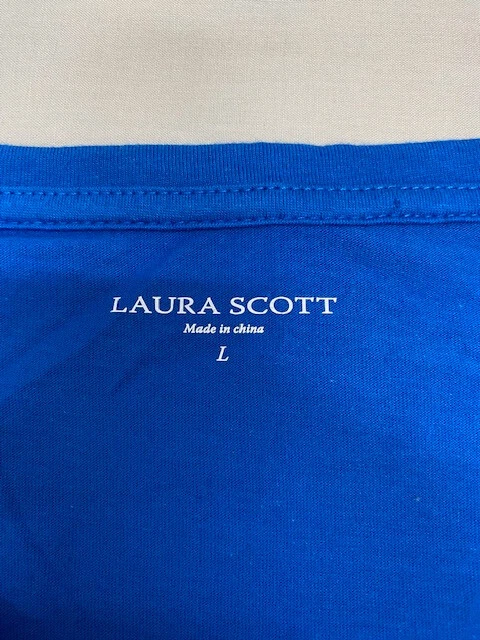 Женская футболка Laura Scott с рисунком бабочки размер большой синий блестящий - Изображение 4 из 4