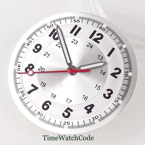 Classic 29Mm Pilot Style Watch Dial Face + Hands Set Arabic Numerals Fit for NH3 - Foto 29 di 33