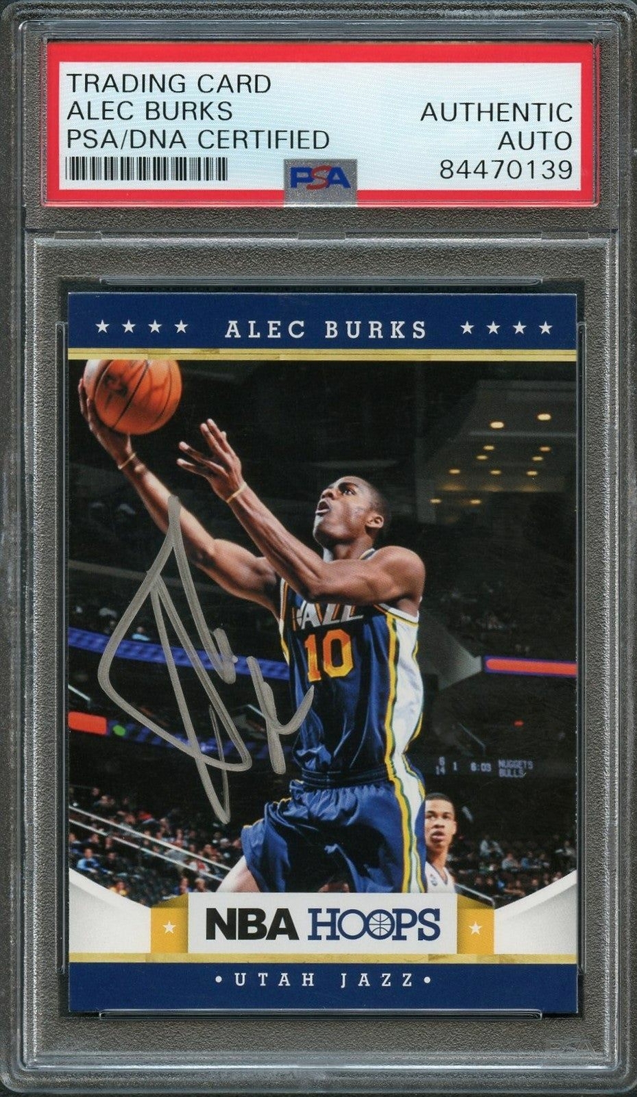 2012-13 NBA Hoops #233 Alec Burks Signed Card AUTO PSA Slabbed Jazz 