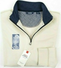 IZOD Saltwater Relaxed Classics Nauset Half Zip Fleece Sweater Khaki Mens SM LG