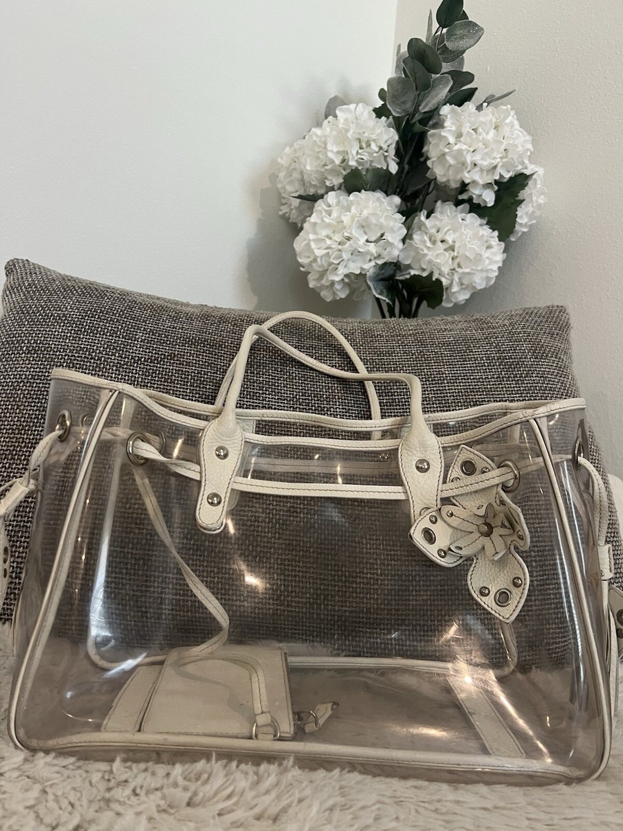 バッグ 00s archive miumiu PVC Clear hand bag MIU MIU Clear PVC White Clear Large Tote Bag AUTHENTIC | eBay