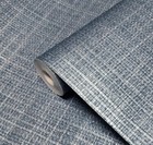 Silver Blue lines faux weave Woven Raffia tarpaulin fabric textured wallpaper 3D