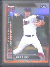 2016 Bowman Chrome Top 100 Orange Refractor BTP-12 Jose Berrios No 2 of 25