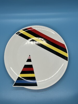 Vintage 1980s Postmodern Fujimori For Kato Kogei Alpha3 Pattern Triangle Plate