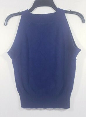 Poof! Juniors Top Size Medium Blue Sleeveless 