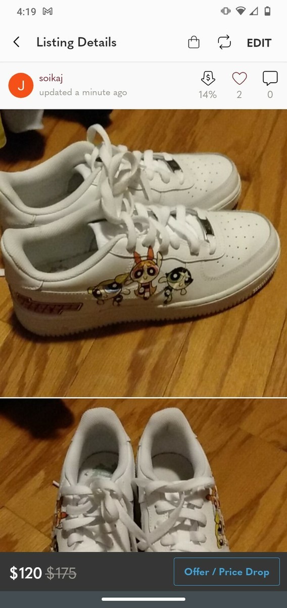 Powerpuff Girls Nike Air Force Ones Womens Custom The Powerpuff