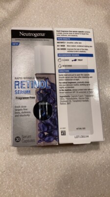Neutrogena Rapid Wrinkle Repair Retinol Face Serum Capsules, 30 ct pack of 2