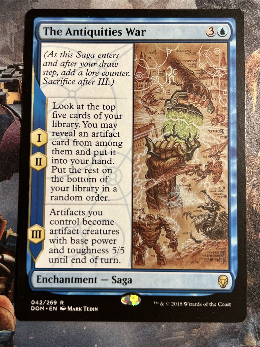 The Antiquities War 1x FOIL DOM MTG Dominaria Rare MINT blue The Antiquities War 1x FOIL DOM MTG Dominaria Rare MINT blue