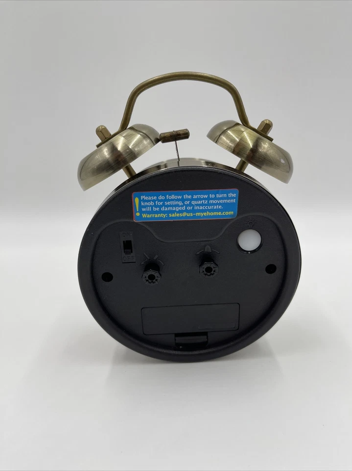 Peakeep Copper Metal Twin Bell Loud Alarm Clock 6”For Heavy Sleepers #002 - Image 3 of 4
