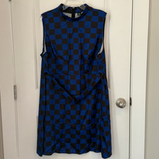 Shein Curve Women’s 2X (16/18 Plus) Blue & Black Checkered Dress BRAND NEW