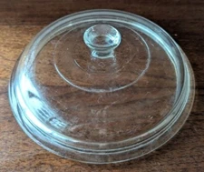 Small Clear Glass Casserole Lid, No Brand Markings, 7.75" Outside, 6.875" Rim
