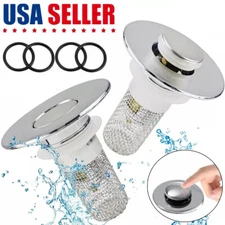 2x Bathroom Sink Stopper Hair Catcher Bathroom Pop Up Sink Strainer Drain Filter