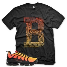 New "B" BLESSED T Shirt for N Air Vapormax Sunset Total Orange Crimson Yellow