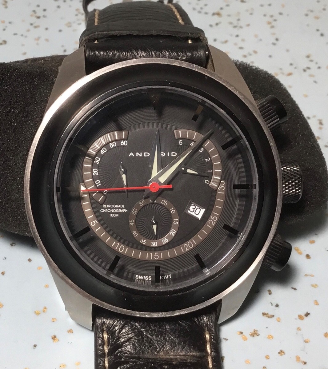 ANDROID AD443 SMOKE SAVANT RETROGRADE CHRONOGRAPH 100m SWISS