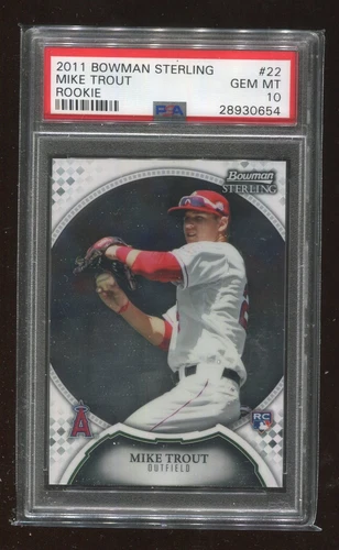 2011 BOWMAN STERLING #22 MIKE TROUT RC PSA 10 GEM MINT