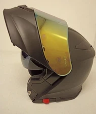 Z1R Solaris Modular Helmet Matte Black Gold Mirror Shield Sizes Large