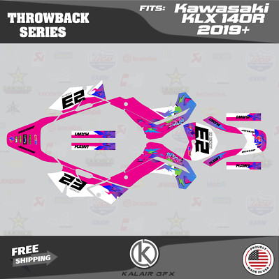 Graphics Kit for  KAWASAKI KLX140R KLX140(2019-2023) Throwback Series - Magenta