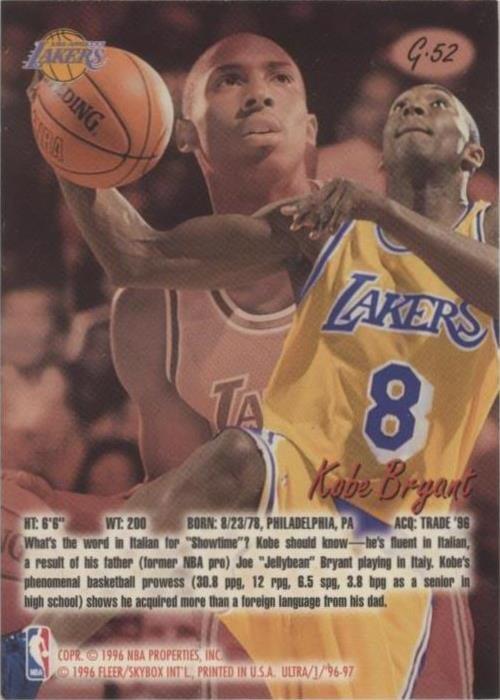 1996-97 Fleer Ultra - Kobe Bryant #G-52 for sale | eBay