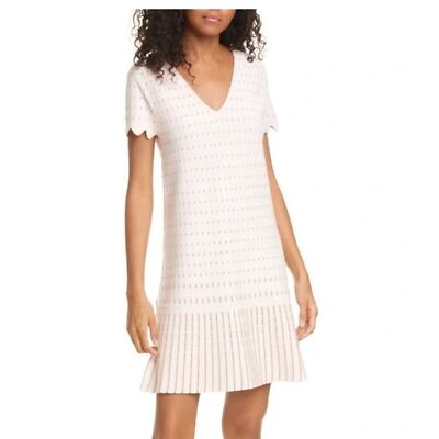 Ted Baker London Pink Gold Maciiey Stitch V Neck Dress Us Sz