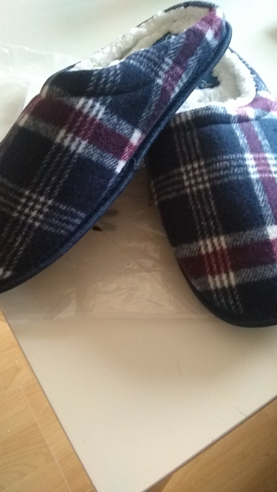 SAOLA Un nuovo paio di uomo Mad Wax M W vestibilità blu rosso tartan pelliccia foderata suola spessa s 8