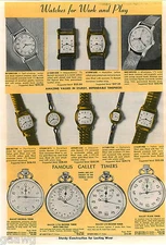 1953 ADVERT Gallet Timers Pocket Plain Timers Decimal Galco
