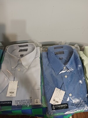dress shirt bundle Organic Cotton Stretch Twill Dress Shirt 3 Pack Bundle in Light Blue/White  Check