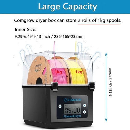 Large 3D Filament Dryer and Storage Box for Moisture-Free 3D Printing Essentials - Picture 5 of 11
