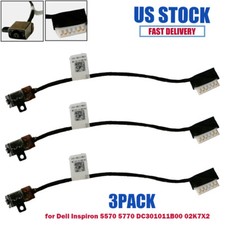 3Pcs DC Power Jack Charging Cable for Dell Inspiron 5570 5770 DC301011B00 02K7X2