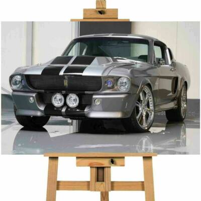 Autos 1968 Ford Mustang Shelby Leinwandbild Wandbild fertig zum Aufhängen