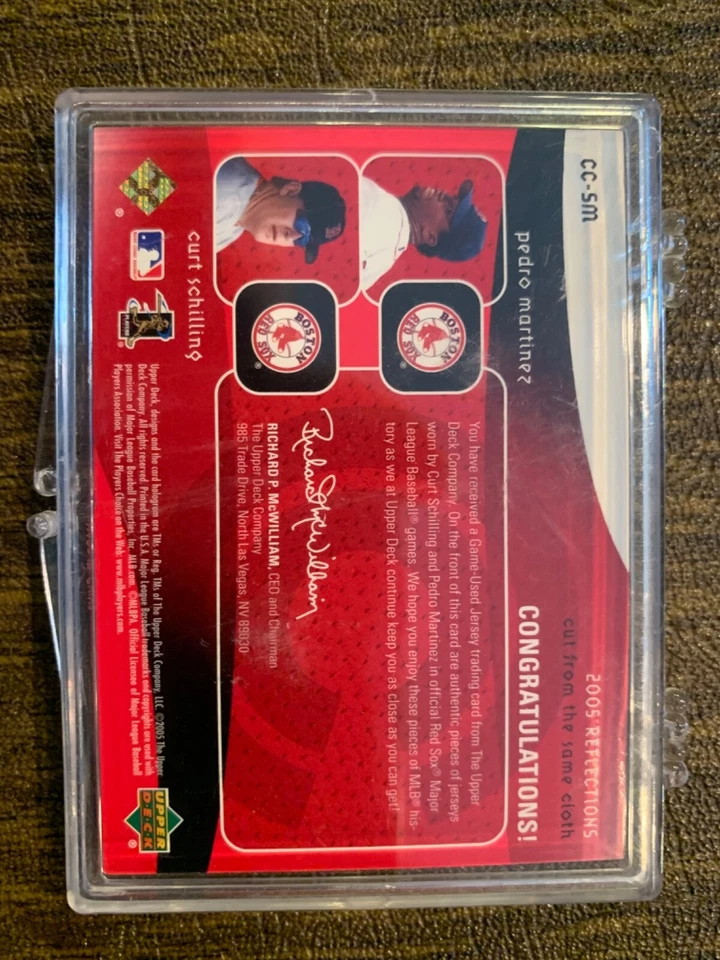 2005 Reflections Cut from the Same Cloth Red /99 Curt Schilling Pedro Martinez - Image 2 of 2