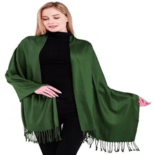 CJ Apparel Dark Green Solid Color Shawl Seconds Scarf Stole Wrap Pashmina *NEW*