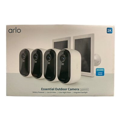 Arlo VMK3450-1SCNAS 2K Essential Outdoor Camera 2nd Gen 4 Cameras 