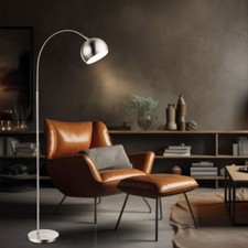 Bogenstehleuchte Stehlampe Standlampe Wohnzimmerlampe beweglich chrom LED 150cm