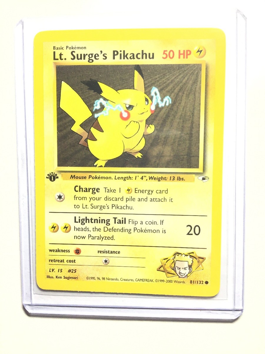 LT. SURGE'S PIKACHU - 1st Edition Gym Heroes - 81/132 - Common