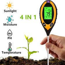 4 in 1 LCD Digital Soil Tester PH Water Moisture Temperature Sunlight Test Meter