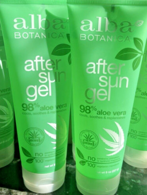 2 Pack Alba Botanica After Sun Gel, Plant Based, 98% Aloe Vera 8oz