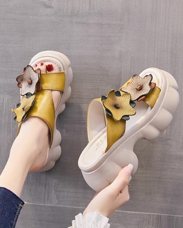 SAOLA Scarpe antiscivolo donna comode suola spessa punta aperta slingback floreale moda