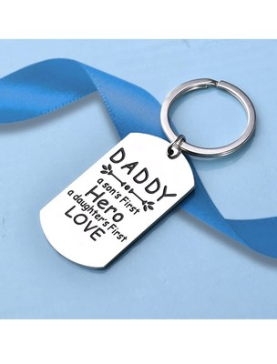 Daddy Son's First Hero Daughter's First Love Keychain