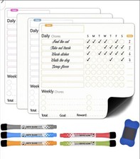 Magnetic Chore Chart for Kids Reward Chart for Multiple Kids Teens Dry Erase...