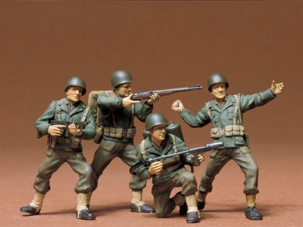 Ww Ii U.S Army Infantry Set Military Model Kit Figures #35013 1/35 Tamiya-image