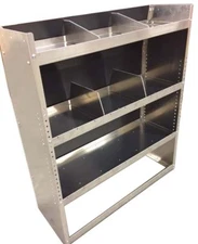 Aluminum Van Shelving Storage for Full Size Ford / GMC / Chevy 45"L x 44"H x 13D