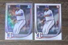 Lot (2) 2025 Bowman Mojo Chrome Base Kumar Rocker RC Texas Rangers