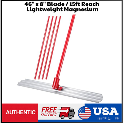 #ad 46quot;x8quot; Bull Float Tool Magnesium Concrete Float Tool 4 Extendable Handle Round $75.89