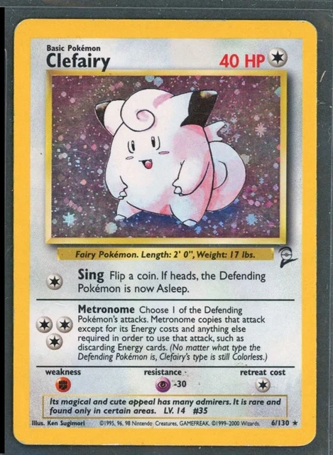 Pokemon Cards - Clefairy 6/130 Base Set 2 Holo - eBay Live Fri 11th Jul 8:30pm