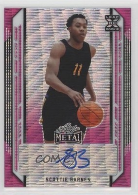 2021-22 Leaf Metal Pink Wave 4/20 Scottie Barnes #BA-SB1 Rookie Auto RC 1g89