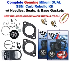 Genuine Mikuni Carburetor Rebuild Kit W/ Needle & Base Gaskets SeaDoo 951 2 Pack