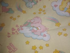 Vintage 1983 Care Bear Cartoon Fitted Crib Sheet American Greetings Corp
